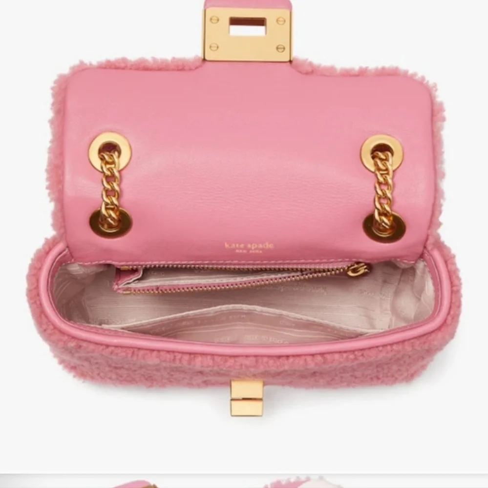 Kate Spade Evelyn Sherpa pink small Crossbody Bag - Picture 3 of 8